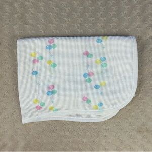 Vintage Baby Morgan Pastel Balloons Thermal Blanket White Waffle Weave USA Made